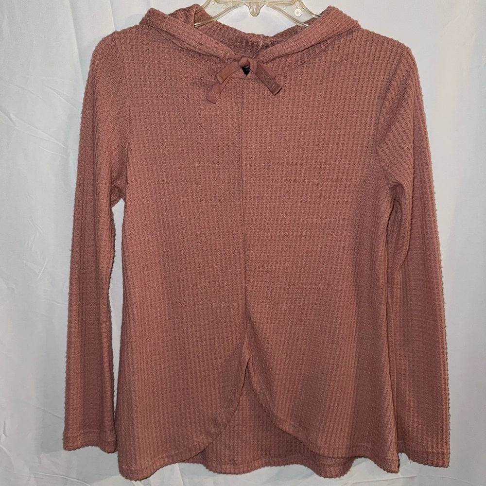 See You Monday Dusty Rose Waffle Knit Hoodie size Medium NWOT